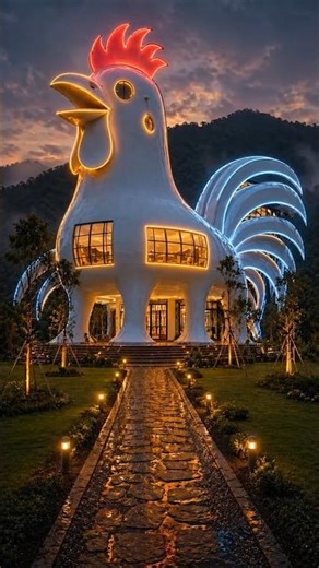 I Built a Luxury Mansion Inside a Giant Rooster! 🐓#trending #satisfying#home #transformation #3d