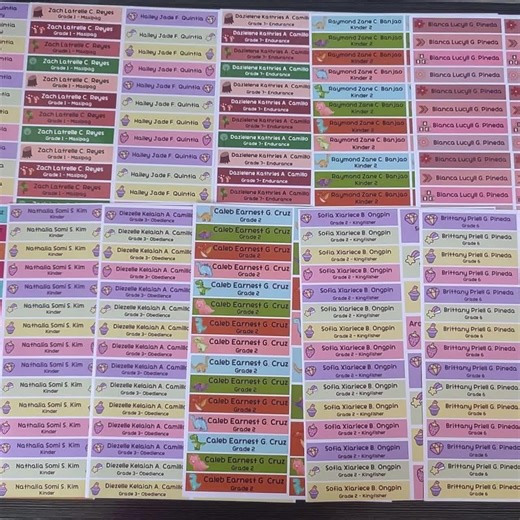 Name Stickers for School Kids Daycare Notebook Labels Personalized Customized Printable Sticker Label Pastel Cute - Editable Canva Template - Etsy