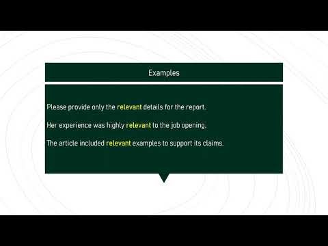 relevant # Expand Your English Vocabulary