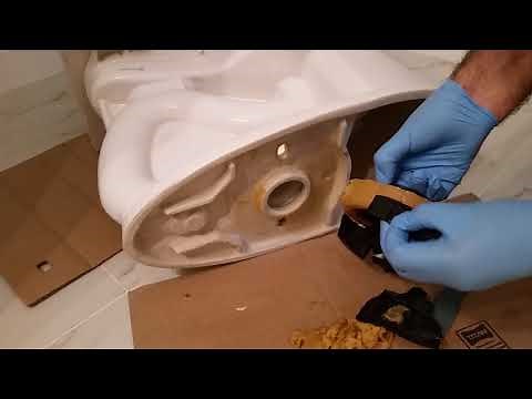 Install toilet with lots of wax on that stupid offset flange!!