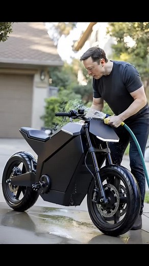 10K reactions · 962 comments | Elon Musk washing his new Black Edition Tesla Electric sport bike. | Teslaxic | Facebook