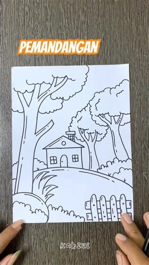 Menggambar pemandangan simpel nih gaisss #caramenggambar #menggambar #drawing #drawingtutorial