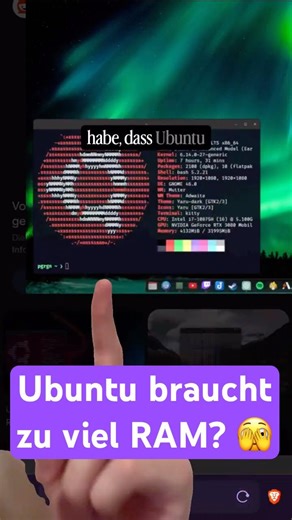 Ubuntu braucht zu viel RAM? 🫣 #techtok #technology #linux #ubuntu #windows