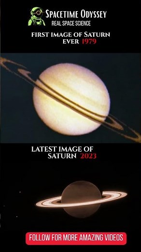 Saturn Then vs Now | 1979 vs 2023 #shorts #space #astronomy #saturn