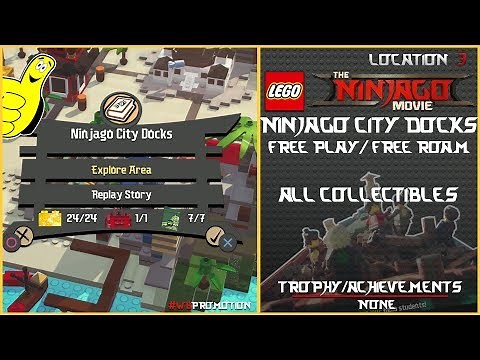 Lego Ninjago Movie Videogame: Ninjago City Docks FREE PLAY / FREE ROAM (All Collectibles) - HTG