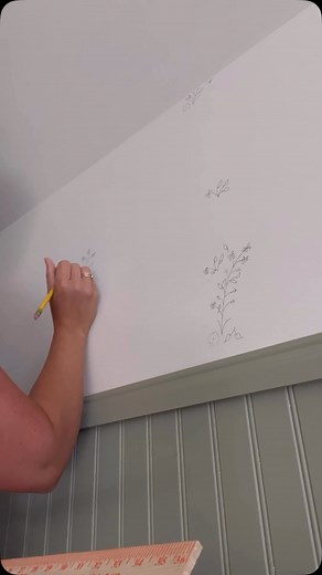 Wallpaper cost a fortune! Would you try to make your own wallpaper? All this took was a $6 paint sample from @homedepot . #grandmachic #diywallpaper #cheapwallpaper #wallpaper #wallmural | The Household Review