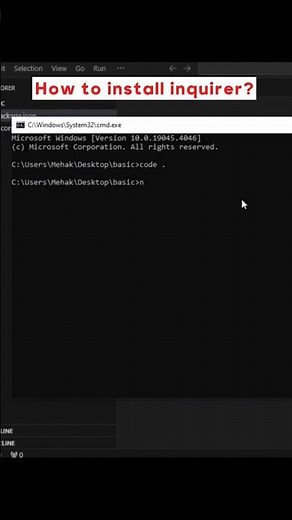 Command for installing inquirer ? #governorsindhinitiative #code #typescript