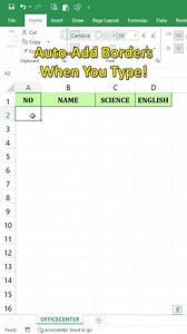 Excel: Auto-Add Borders When You Type! (Formula CF Hack) #excel #dataextractor #exceltips | Office Center