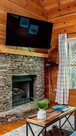 Take It Easy Cabin is a part of Mountain Mist Cabins. This dog friendly, secluded, 1 bedroom, plus loft bedroom, cabin is located less than 5 minutes off HWY 321 in Townsend, TN, also known as “The Peaceful Side of the Smokies.” #airbnb #cabins #mountainmistcabins #property #staycation #mountain #fyp #forrent #townsend #tennessee