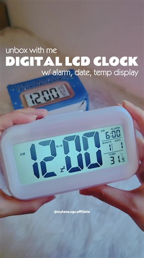 Waking up in style with this Digital Backlit LCD Alarm Clock! ⏰💡 It's not just an alarm clock, but also has a built-in thermometer and calendar, making it a perfect addition to any bedside table! 😍 • #digitallcd #lcdclock #lcdclockdigital #alarmclock #clock #fyp #foryoupage
