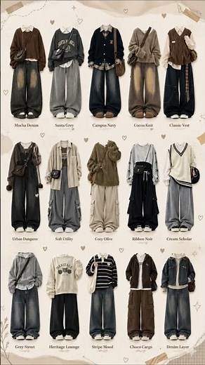 15 Aesthetic Baggy Pants Outfit Ideas | Cozy Street Style & Korean Casual Looks ✨ #shorts #ytshorts
