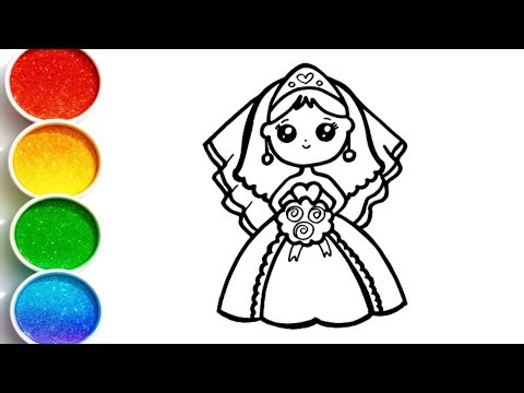 Cute Bride 👰🏻‍♀️ Drawing, Painting & Coloring For Kids Toddlers_ Kids Art