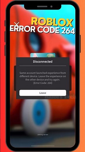 What does error 264 mean on Roblox ? #roblox #error #264 #iphone #shorts