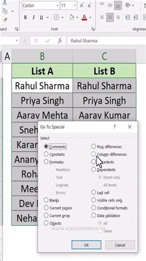 Quick Trick to Compare Lists in Excel Instantly #excel #excelforbeginners #exceltips