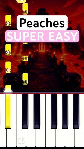 Peaches 🍑 (SUPER EASY Piano Tutorial) | Super Mario Bros. | #shorts #piano #tutorial