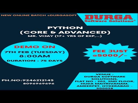 PYTHON Online Training @ DURGASOFT