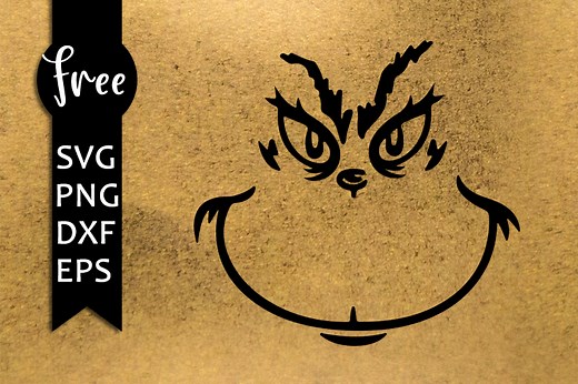 Grinch face svg, christmas free svg, grinch svg file, instant download, cartoon svg, vector free files, free grinch cut file, png, dxf, eps 0147