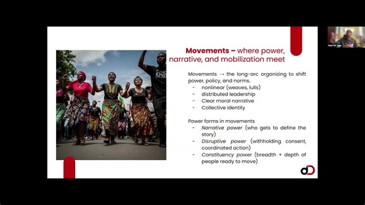 Exploring the fifth layer in the Entity-to-Ecosystem Spectrum: 𝐌𝐨𝐯𝐞𝐦𝐞𝐧𝐭𝐬. Movements are non-linear, collective mobilisations that reconfigure power, norms and narratives. They emerge from shared identities and lived realities, adapting through waves of mobilisation and reflection. Their systemic role is to challenge entrenched power and protect hard-won gains. Yet, movements also face enduring tensions: between sustaining momentum and avoiding burnout, between institutionalising influen