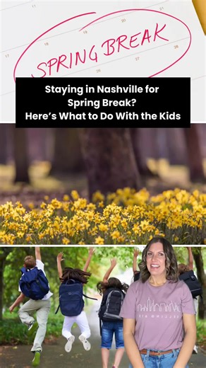 Staying in Nashville for spring break? You don’t have to leave town to make it memorable. From the Nashville Zoo and Adventure Science Center to picnic days at Bicentennial Mall or mural hunts around town, there’s plenty to fill a week. Even something simple — like rating your favorite donut shop or trying a new ice cream spot — can turn into a fun family tradition. Spring break here is less about big trips… and more about slowing down and exploring your own city. Are you planning to travel — or