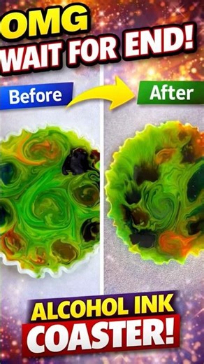 ✨ Alcohol Ink Resin Coaster Transformation ✨ #resincoasters #resinart #diy #art #resin
