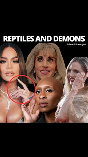 THESE ARE REPTILES AND DEMONS 🐍👁️🔥 There are details that many overlook, especially the most naive, who only see the makeup and the superficial, but they are here. Many of these celebrities and powerful figures display physical features that seem to defy humanity. Exaggeratedly elongated hands, veins that bulge as if something internal were pressing to escape, skin that takes on strange textures under certain lights… and, above all, gazes that are more reminiscent of a reptilian predator than