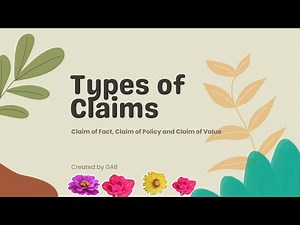 Types of Claims / Fact, Policy and Value