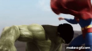 Superman vs Hulk - The Fight  (Part 1) on Make a GIF