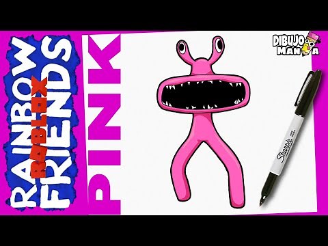 COMO DIBUJAR A PINK DE ROBLOX RAINBOW FRIENDS | how to draw pink from roblox rainbow friends
