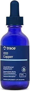 Trace Minerals Ionic Copper - Liquid Copper Supplement for Blood Health - Supports Healthy Connective Tissue, Metabolism & Nerves - 2 fl oz (48 Servings)