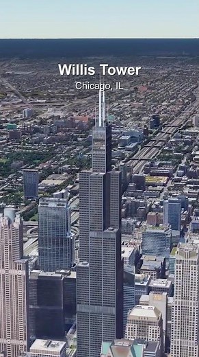 🏙️ Flying Over Willis Tower | Chicago From Above #Shorts