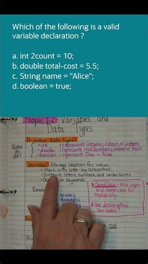 AP CSA Unit 1 MCQ Review - Variables and Assignments #shorts
