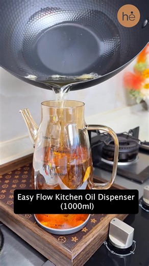 Easy Flow Kitchen Oil Dispenser ✅ The specialized olecranon spout ensures smooth, precise pouring without dripping ✅ The glass is designed to protect contents from light, preserving the quality and freshness Order Here 👉 https://homeessentials.in/products/easy-flow-kitchen-oil-dispenser | Shop Home Essentials