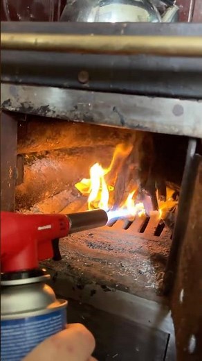 Fastest way to light the fire with Butane Torch Lighter #campingvibes