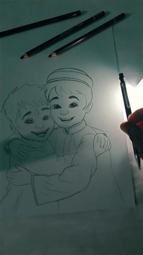 🤝 Hindu ❤️ Muslim Unity Drawing for Eid Mubarak ✨ #shorts #drawing #unity