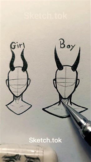 How to draw Heads Devil Tutorial✏️ #drawing #tutorial #howtodraw#head #art
