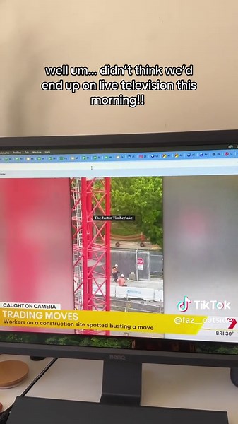 Sunrise Producer if you’re watching… thanks for being a vibe! Also I accidentally took the head off early once on live tv when I was the cash cow hahaa .. should I drop the vision? #sunrise #tradiesdance #tradiesoftiktok