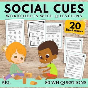 Social Cues / Tone Of Voice Stories W/ Questions Worksheets Autism Social Skills