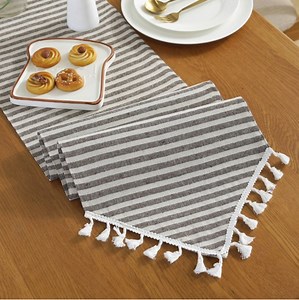 [Hot Item] Farmhouse Macrame Table Runner with Stripe Pattern
