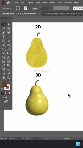 Adobe illustrator 2D vs 3D #shorts #adobeillustrator #illustratortutorial