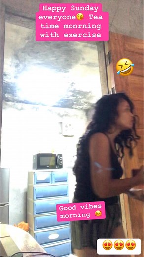 Exercise morning with my tea #teatime#exercise #fbreelsfypシ゚#thankyou | Elsa Montañez