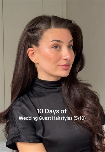 Day 5/10 Wedding Guest Hairstyles 💒✨ This elegant side part hairstyle is perfect for wedding guests who want their hair down while keeping it out of the face Products 🎀 Hairspray @Kérastase Airwrap @Dyson UK #weddingguesthair #weddinghair #hairinspo #easyhair #bridalhair