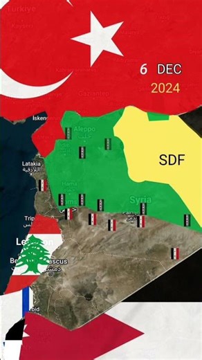 Assad fall, rebels taking over syria animated map