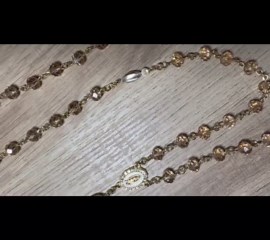 Abalone Shell & Tan/sand Faceted Glass Rosary Prayer Beads [HANDMADE] - Etsy