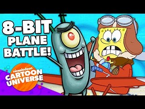 SpongeBob vs. Plankton Video Game: Plane Battle! 🎮 LEVEL 6 | Nick Arcade: Speed Run