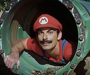 Super Mario Bros. Looks Extra Creepy as an AI-Generated 1950s Film