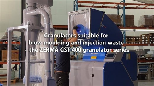 Granulators suitable for blow moulding and injection waste - the ZERMA GST 400 granulator series | Summit Systems Ltd