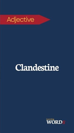 Clandestine | Kept secret or done secretively