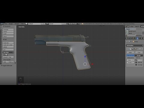 Colt 1911: blender modeling-part 1