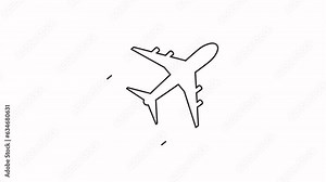 Animation with plane flying. Plane path animation. Motion graphic design. plane line animation.