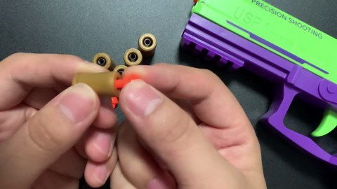 Automatic Shell Ejection Toy Gun with Soft Bullet- Automatic Reloading Rebound Toy Gun Pistols for Shooting Game Educational Toys Gifts for Kids Boys Girls (USP-Green)